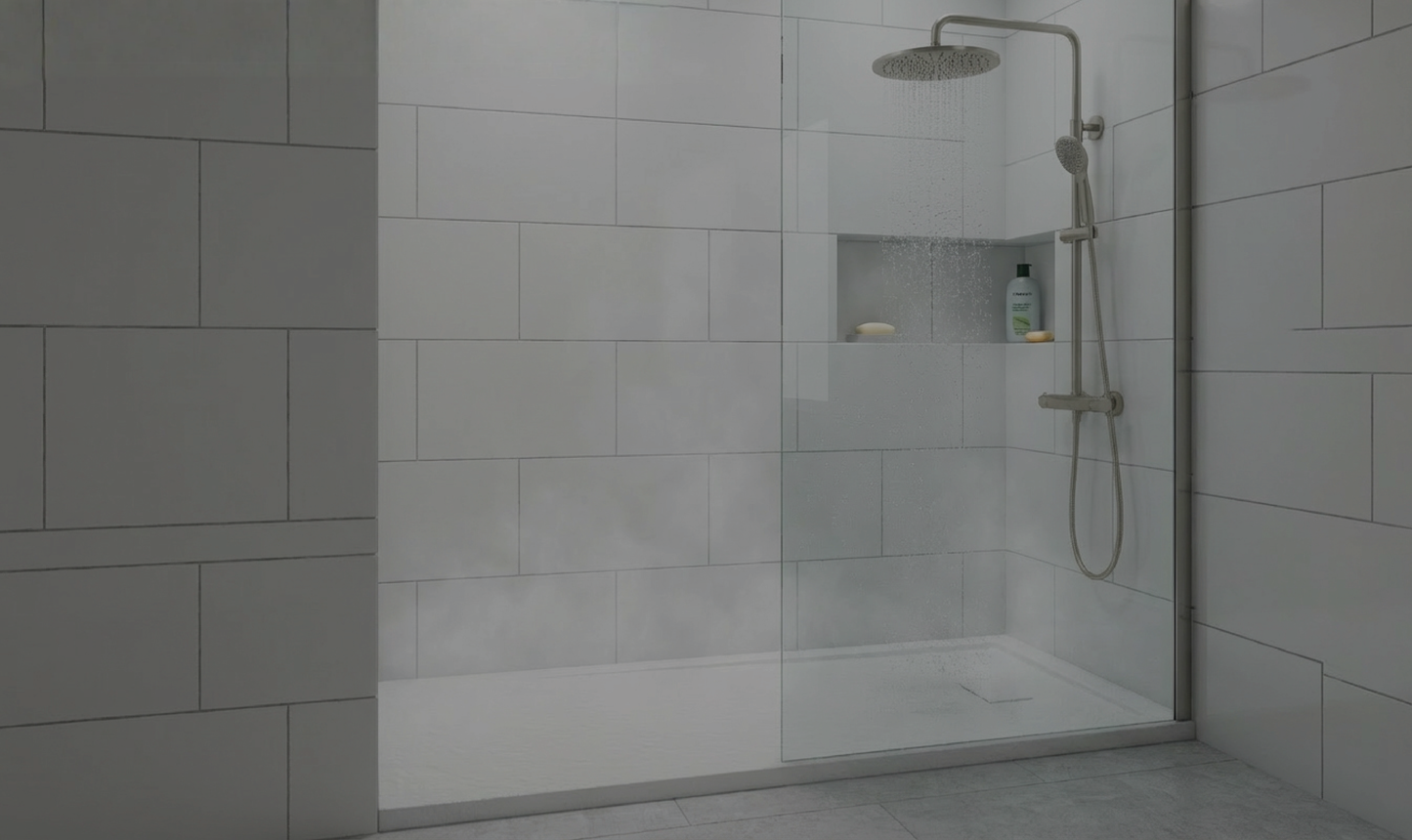 Laneri Douchebak H.2,6 cm Glas Hars SMC Steeneffect Leisteen Doucheafvoer Inclusief, 70 x 160 H 2,6 cm, Wit