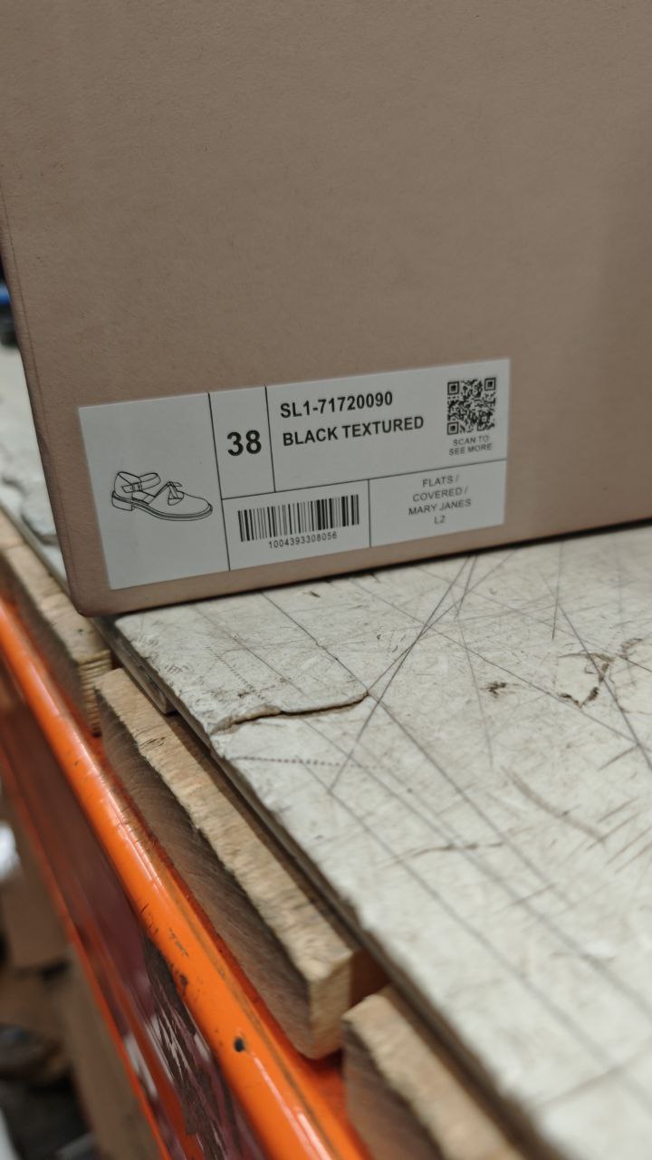 Rumi bedrukte jacquard strik Mary Jane flats - zwart getextureerd