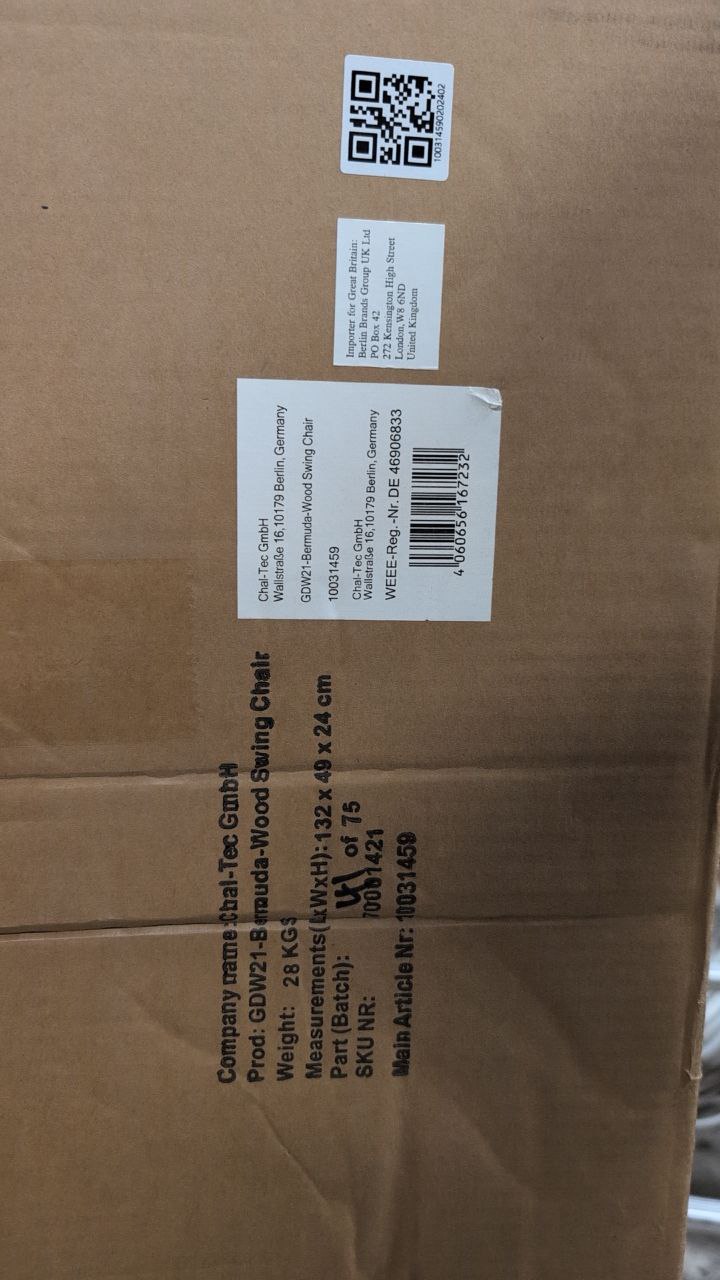 blumfeldt Bermuda Hollywood Swing Tuinschommel Zithoogte: 130 cm, Belasting: max. 240 kg, Larikshout, Zacht hout, Weerbestendig, Zonnekap, 5 cm Polyester zitkussen, Beige