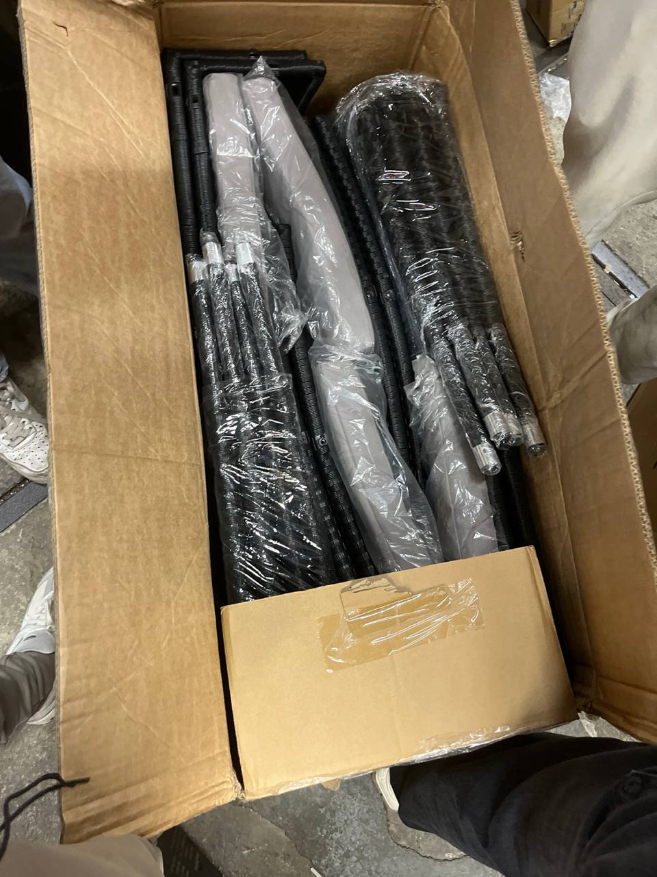 Wicker zitgroep Almansa zwart/grijs